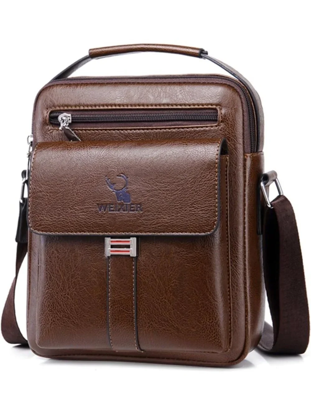 Vintage PU Leather Messenger Bag for Men - Small Crossbody Shoulder Satchel